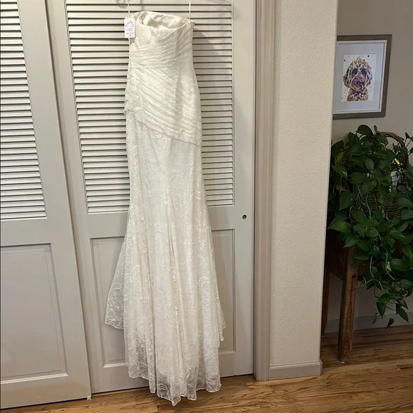 White By Vera Wang Ivory Lace Wedding Dress - New With Tag - Picture 9 of 16